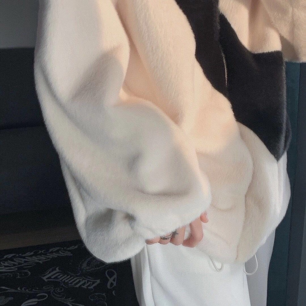 Áo khoác lông form rộng unisex hình vảy 3 màu trẻ trung cá tính/ Áo lông cổ trụ tay bồng phong cách ulzzang_kudoshop