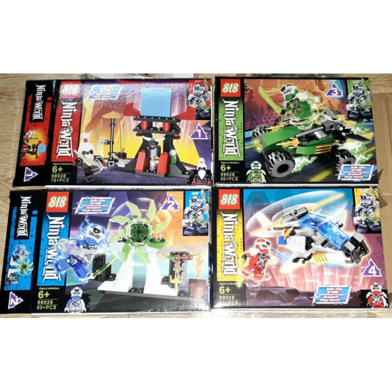 Lắp ráp 1 hộp LegoNinja Word 98028 Xe và trực thăng rất đẹp