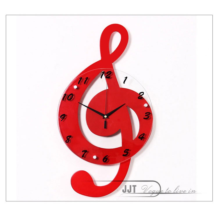 Đồng Hồ Treo Tường Nghệ Thuật Hình Nốt Nhạc + Tặng Decal Love Sáng Tạo.