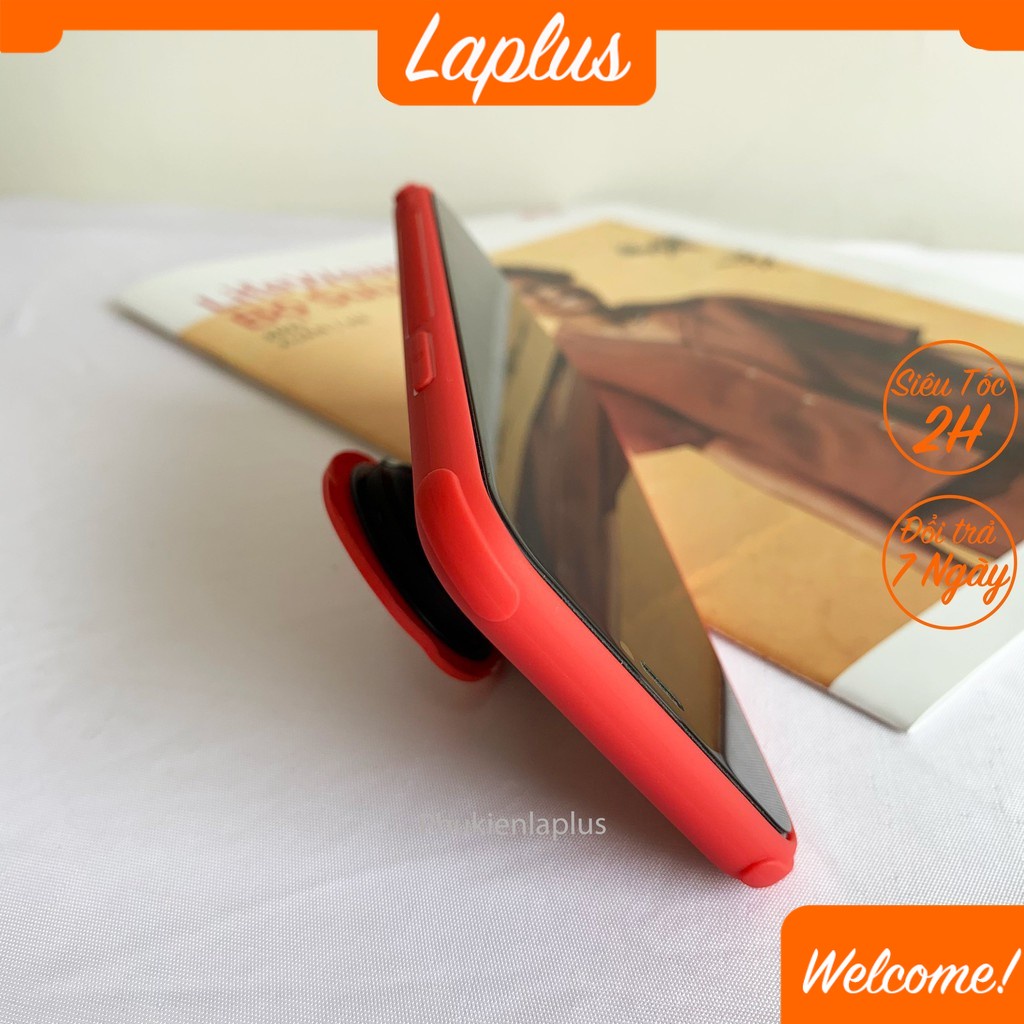 Ốp Iphone chống bẩn nhựa dẻo nhám có giá đỡ / ring màu đỏ dành cho Ip 11 / 11 Pro / 11 Promax / 12 / 12 Pro / 12 Promax