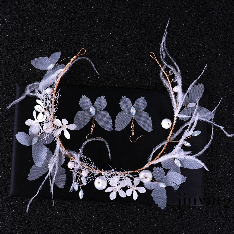 GETNOIVAS Set vòng cài tóc đính hoa phong cách Giáng sinh cho cô dâu