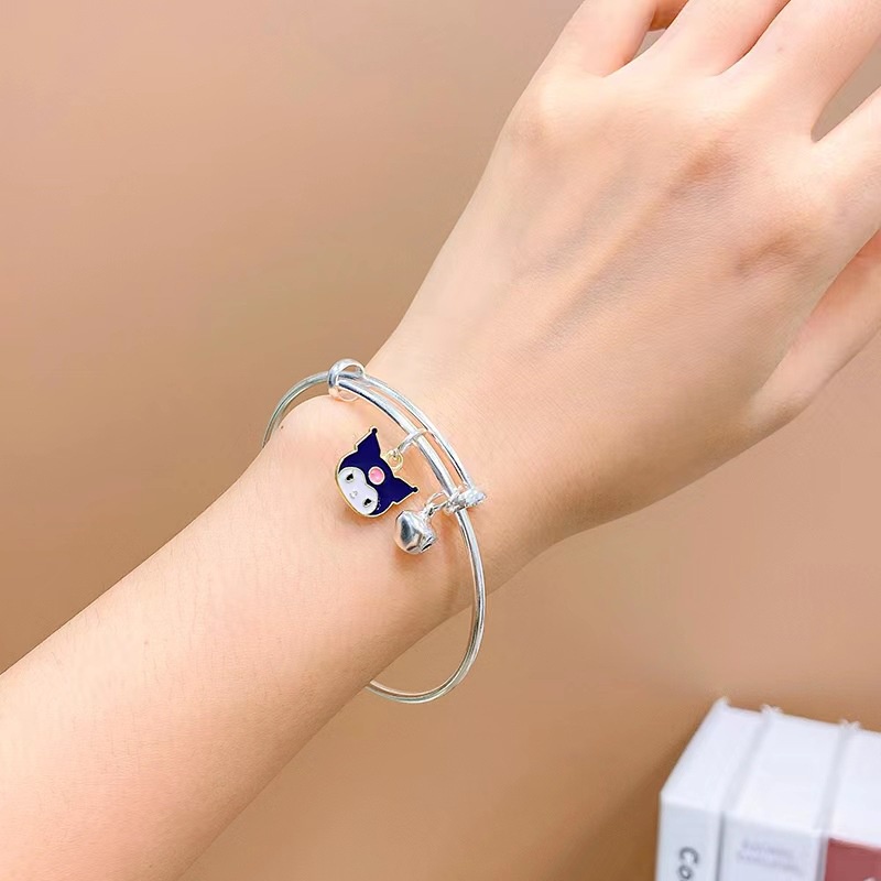 SANRIO Vòng Đeo Tay Mặt Hình Chú Thỏ Cinnamoroll Có Thể Điều Chỉnh Kích Cỡ