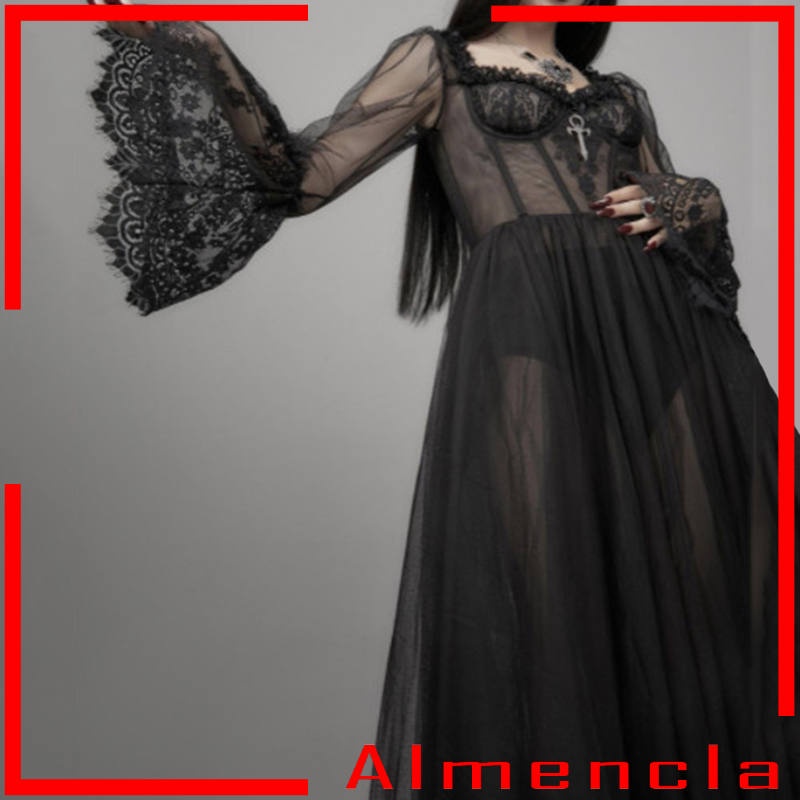 Đầm dài tay ống loe phối ren xuyên thấu gợi cảm cho nữ
 | BigBuy360 - bigbuy360.vn