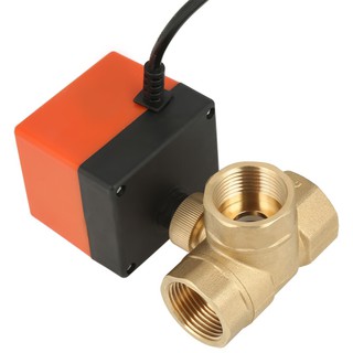 Van điện đồng ba ngả điều khiển đóng mở nước, gas sử dụng điện 220VAC DN20 phi 27 bao gồm van - LKPTA2