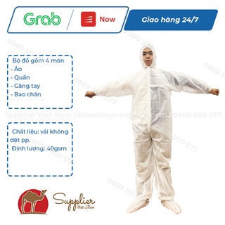 Đồ bảo hộ y tế phòng dịch 7 món cấp độ 1 - vải không dệt level 1, có đồ bảo hộ trẻ em