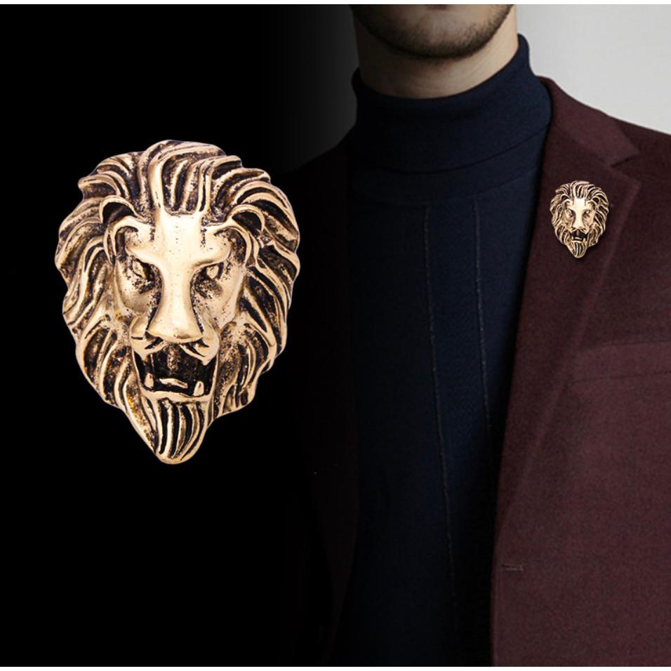 Cài áo Vest nam biểu tưởng Sư Tử đồng cỏ châu phi Phong thuỷ Giangpkc 2022