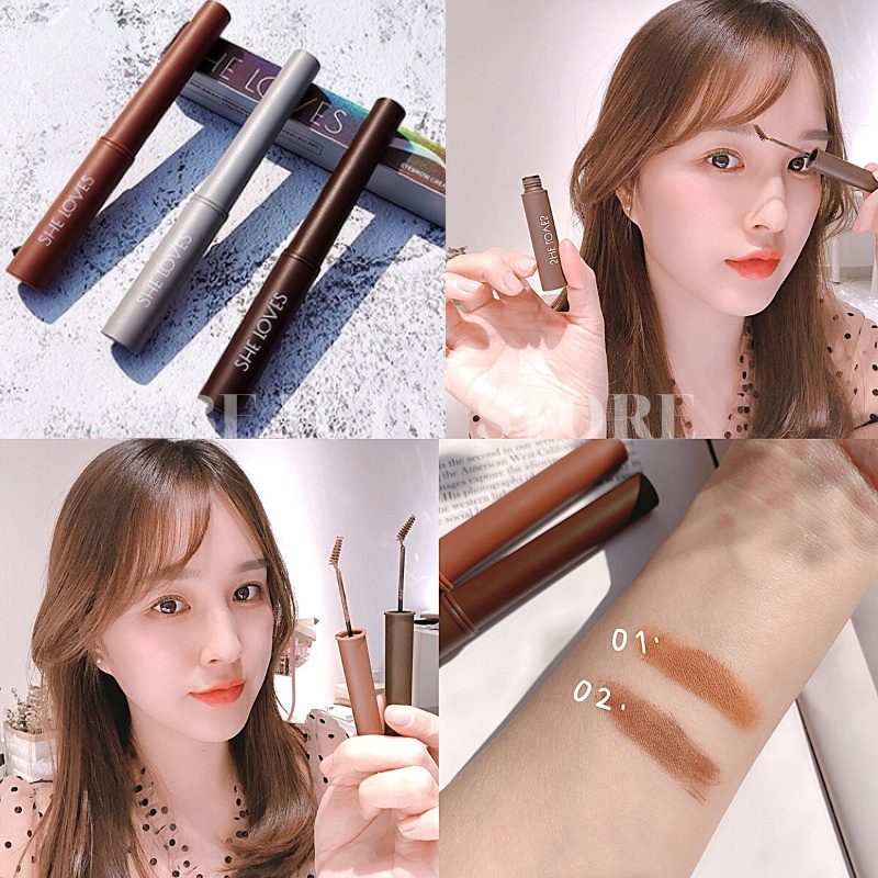 [FREESHIP💋] Mascara Chuốt Lông Mày Dupe Merzy Màu Nâu Không Trôi Cao Cấp