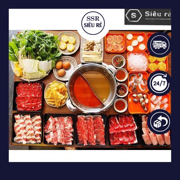 Nồi lẩu Hot Pot 2 ngăn inox - size lớn 30cm - dầy dặn nấu được bếp từ cao cấp (PD7399)