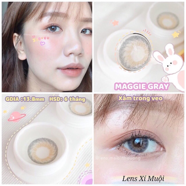 Lens xám giãn ít Margie 0 độ và có độ