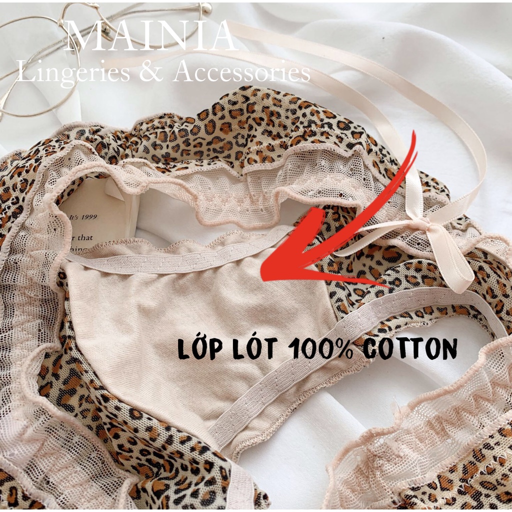 Quần Lót Ren Lưới Bánh Bèo Tiểu Thư Hoạ Tiết Báo Sexy Quần Chíp Nữ Dễ Thương Gợi Cảm Mainia Shop