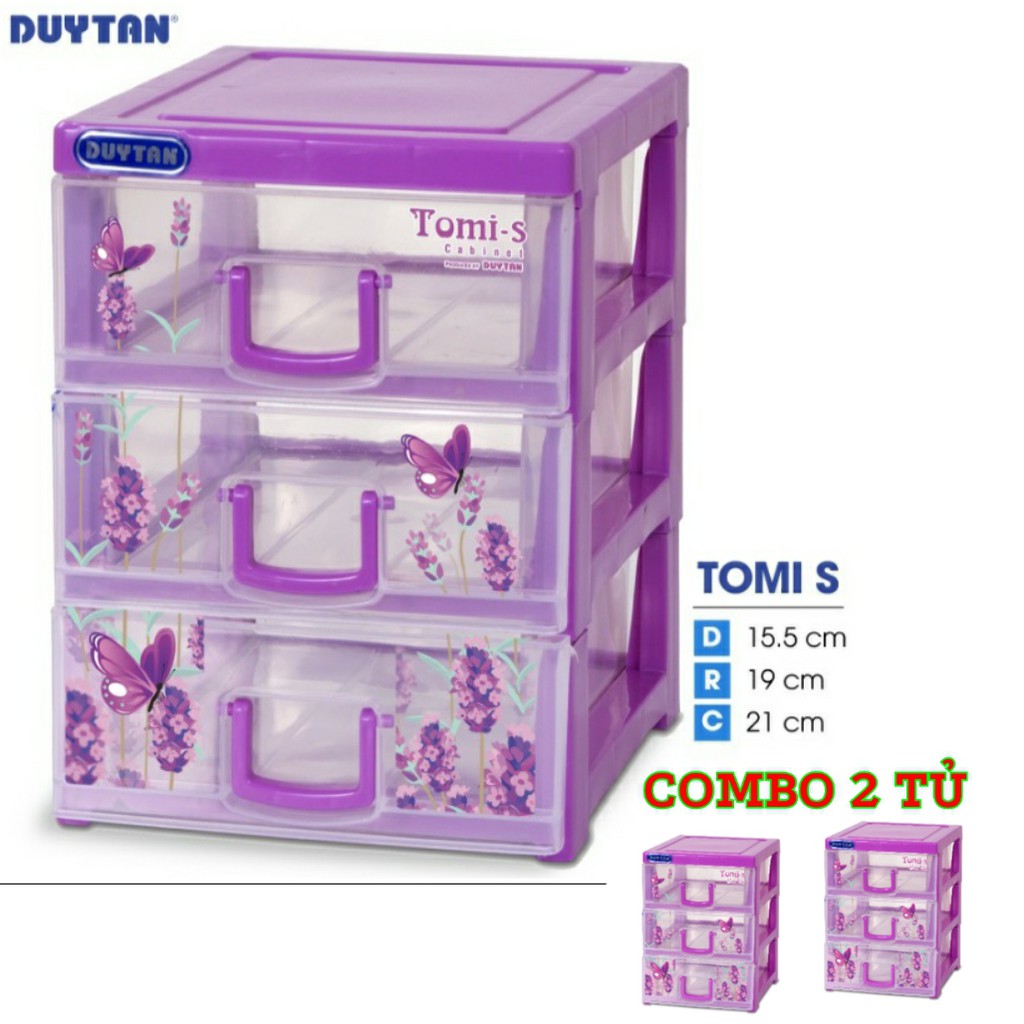 COMBO 2 Tủ nhựa mini Tomi S - 3 ngăn - Nhiều màu