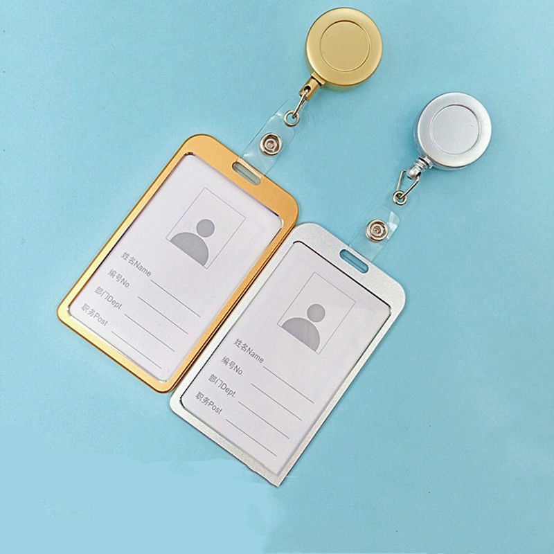 1 Bộ Giá Đỡ Thẻ ID Bằng Hợp Kim Nhôm Có Thể Thu Gọn Tiện Dụng