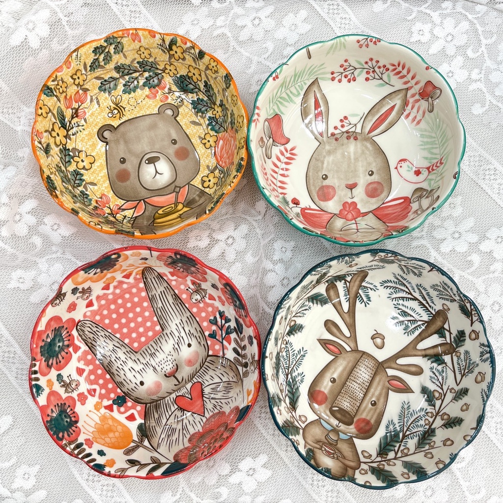 Bát Ăn Cơm Hình Con Vật Ngộ Nghĩnh Chén Sứ Tô Salad, Tô lượn Bát Ăn Dặm Cho Bé Chén Dĩa Decor Dễ Thương