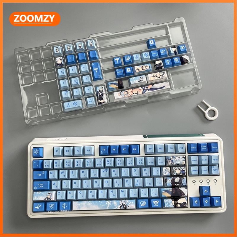 Eula theme keycap Cherry Profile PBT Dye thăng hoa bàn phím cơ học keycap Genshin Impact keycap 128 phím