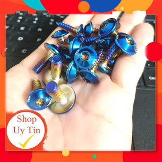 { Hot } Ốc áo xe Sirius xăng ,cơ ,ốc proti , full bộ 20 con - màu : inox , xanh titan, ốc kiểu xe máy