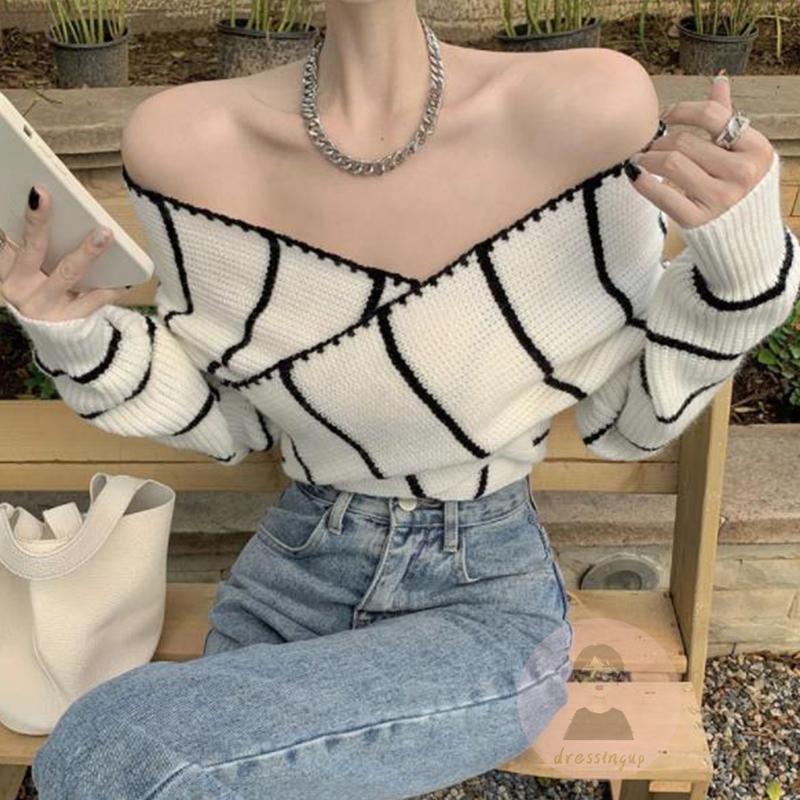 Áo Thun Dài Tay Trễ Vai Phong Cách Trẻ Trung Cá Tính Dành Cho Nữ