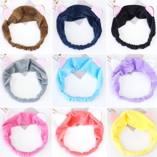 Băng Đô Cài Tóc Rửa Mặt Turban Tài Mèo Hàn Quốc Dễ Thương