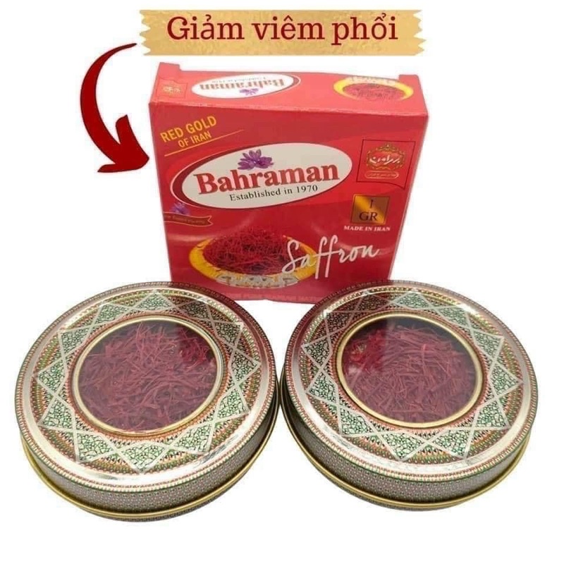 Nhuỵ hoa nghệ tây Saffron Brahaman super negin Iran hộp thiếc1gr cao cấp