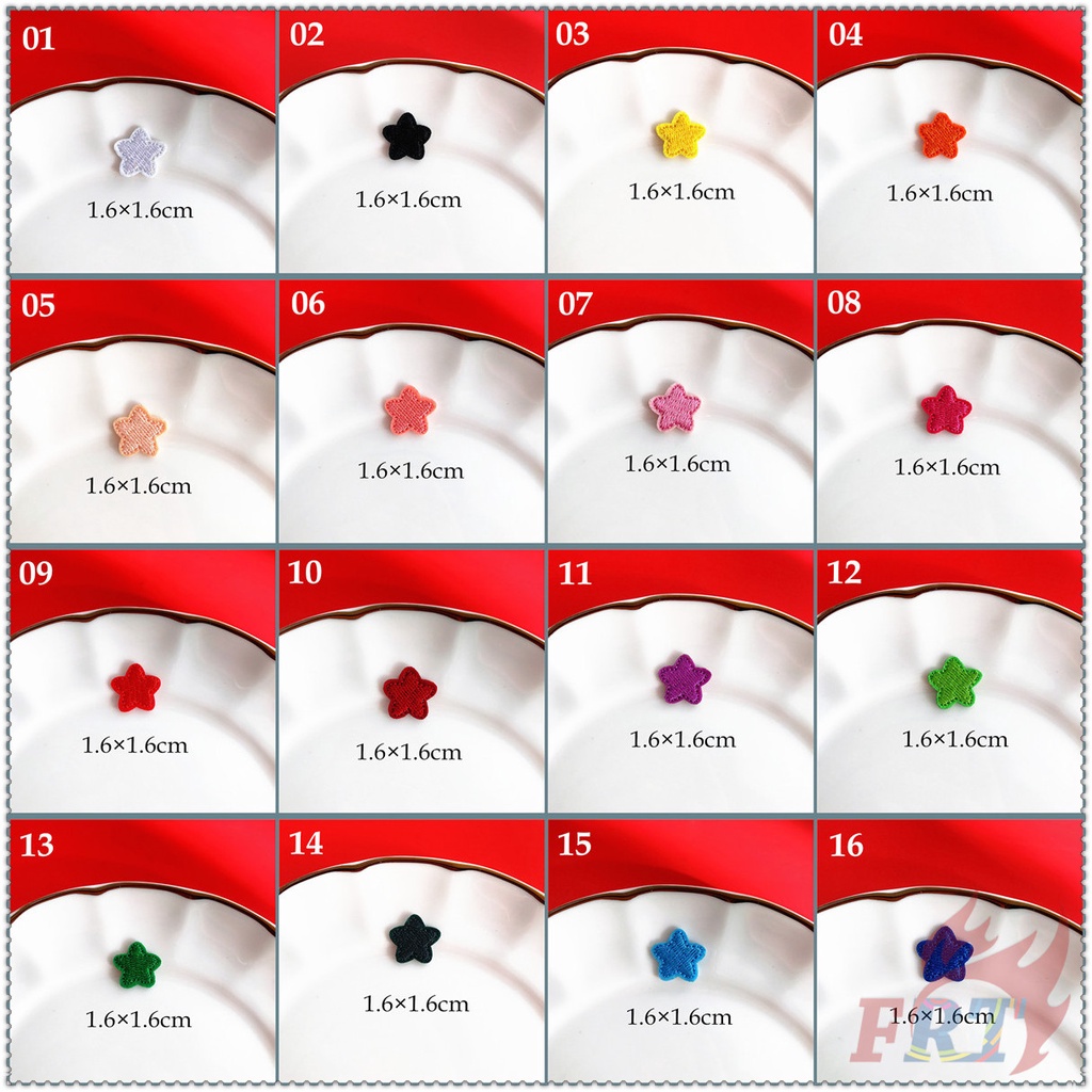 Miếng vá ủi thêu trang trí thủ công nhiều màu sắc hình ngôi sao năm cánh mini