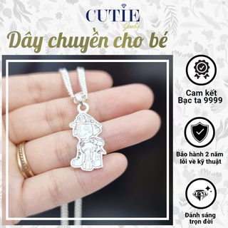 Dây chuyền BẠC 9999 khắc ảnh, khắc tên cho bé Cutiebaby - Vòng cổ cho bé - Vòng bạc chống gió cho bé