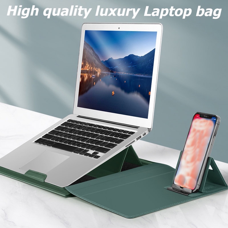 Túi Da Mềm Đựng Laptop 6 Trong 1 11 12 13 14 15 16 inch Cho Macbook Asus Acer Huawei Matebook