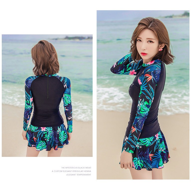 Đồ bơi nữ  Bikini dài tay 3 món  kín đáo, trẻ trung năng động PEP01