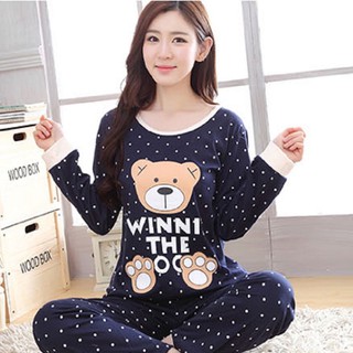 [ Đồ mặc nhà ] Đồ ngủ nữ Pijama dài tay , co giãn , ấm áp thời trang nữ mùa đông 2020