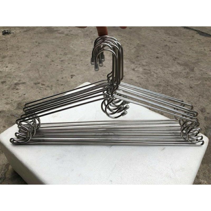 Bộ 10 móc treo quần áo inox 304 dày dặn, không ra ten gỉ sét, độ bền cao