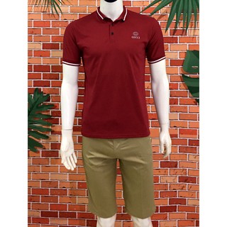 Áo thun có cổ Đỏ đô Nam Nữ Bigsize