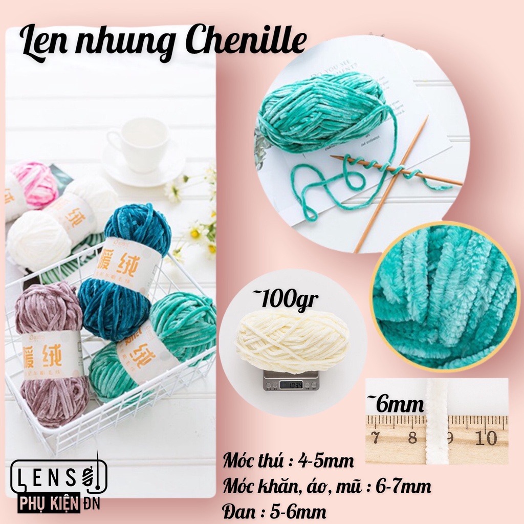 LEN NHUNG CHENILLE - 27k/ CUỘN 100GR