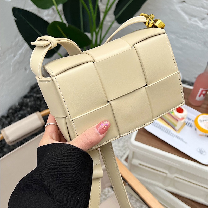 Túi đeo chéo IELGY dáng vuông nhỏ thiết kế dệt thủ công thời trang đơn giản dành cho nữ