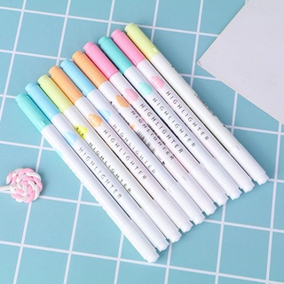 Set 5 bút dạ quang đánh dấu hai đầu màu kẹo ngọt