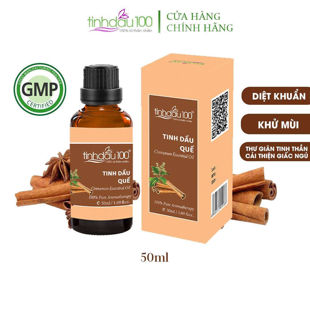 Tinh dầu quế Tinh Dầu 100 nguyên chất 100% xông phòng, lau nhà.3. khử mùi, diệt khuẩn, xua đuổi côn trùng lọ 50ml