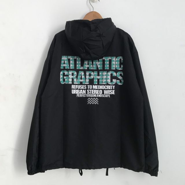 Áo khoác dù RAP đen vải dù 2 lớp form rộng unisex nam nữ
