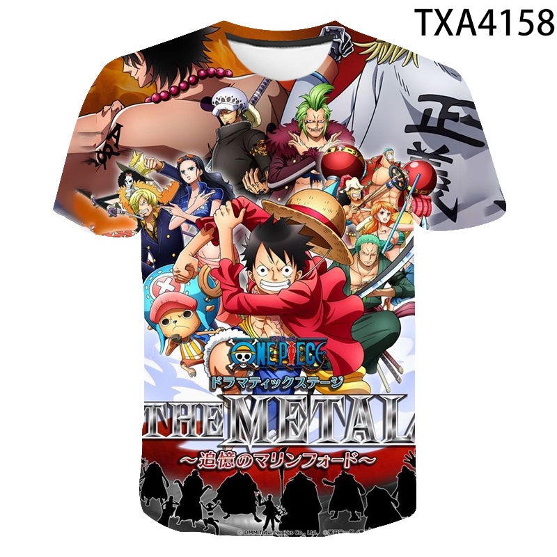 Áo Thun Tay Ngắn In Hoạt Hình One Piece Thời Trang Mùa Hè Cho Bé Trai Và Gái