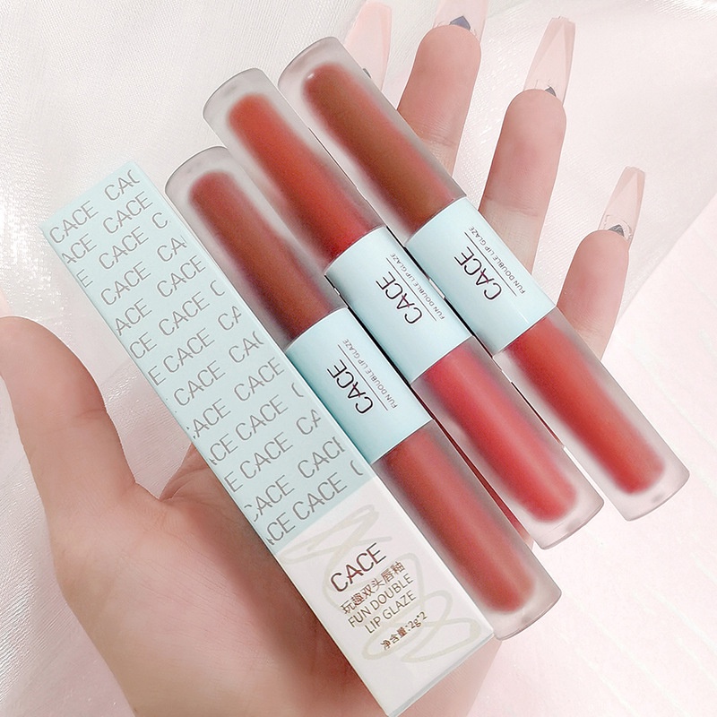 Son Môi Hai Đầu Chống Thấm Nước Lâu Trôi Thương Hiệu Cace