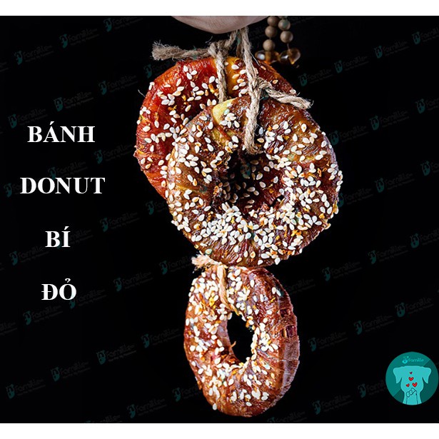 [HANDMADE]Đồ Ăn Vặt Cao Cấp Cho Thú Cưng JFamille, Bánh Donut Bí Ngô, Pet Snack Cung Cấp Protein &amp; Rau Củ - JF32