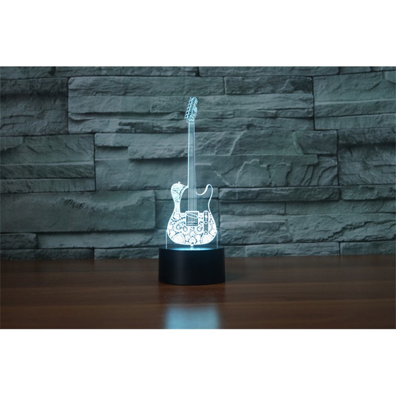 Đèn LED tạo hình 3D đàn ghi ta bass 7 màu thay đổi kèm phụ kiện