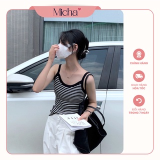 Áo len nữ 2 dây chất len tăm co giãn mềm mại dáng dài basic ôm body MICHA AL02
