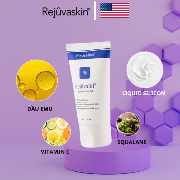 Gel Xóa Sẹo Lồi, Sẹo Phì Đại RejuvaSil Silicone Scar 10ml của Rejuvaskin Hoa Kì