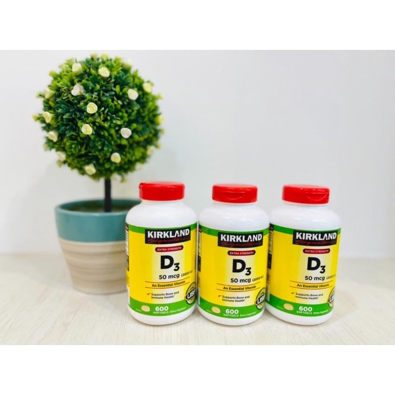 Viên uống bổ sung Vitamin D3 Kirkland D3 600 viên (Mỹ)