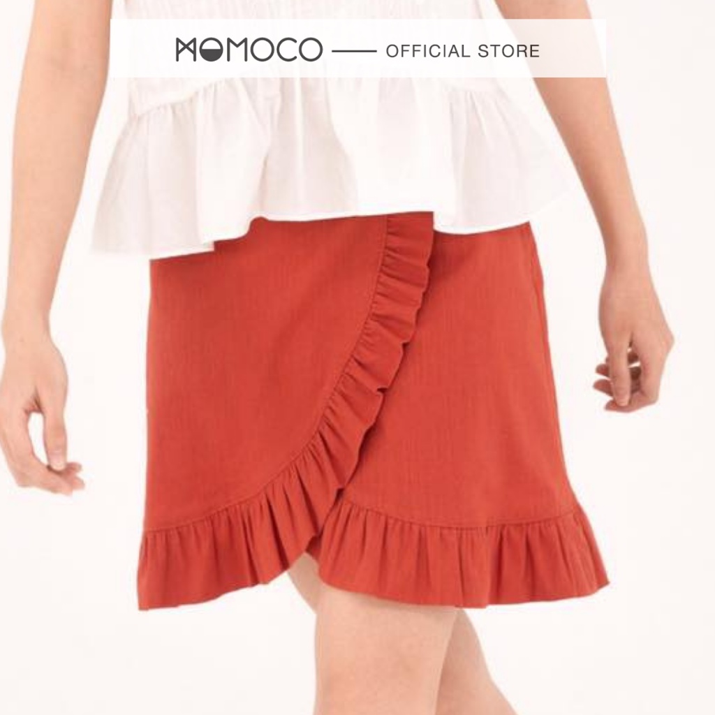 Chân Váy Mini MOMOCO Bèo Vạt Chéo Chất Tuýt Si Mềm Mại M2287