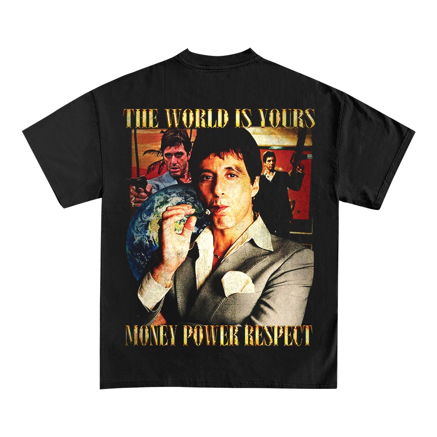 BLANK | Áo Thun Tay Lỡ SCARFACE Lỡ Unisex - Đen/Trắng Cổ Tròn