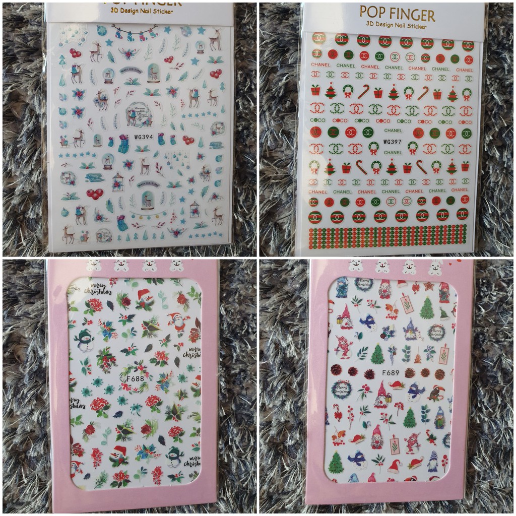 Sticker Noel, Bông Tuyết Mới Trang Trí Móng Nail Nghệ Thuật Mùa Giáng Sinh