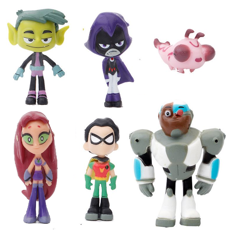 Set 6 Mô Hình Mô Phỏng Nhân Vật Teen Titans Go