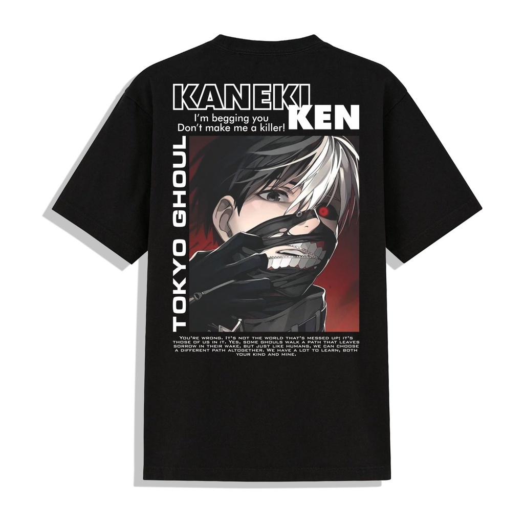 Áo Thun Unisex Tay Lỡ Form Rộng Hình Nhân Vật Kaneki Ken Anime Tokyo Ghoul In 2 Mặt