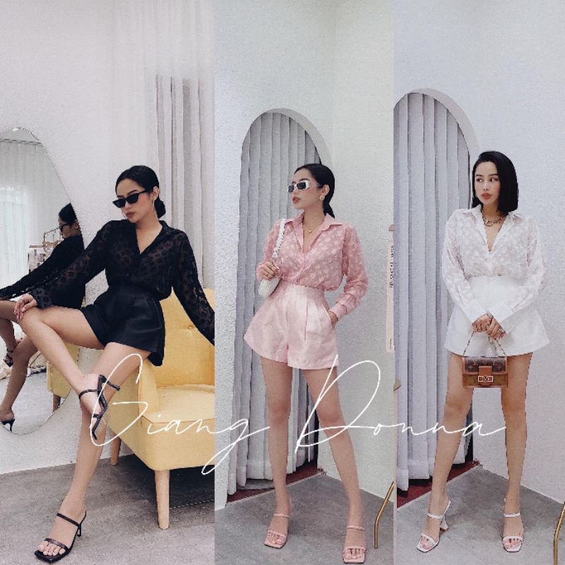 ÁO SƠ MI VOAN CHẤM 3 MÀU XINH XẮN