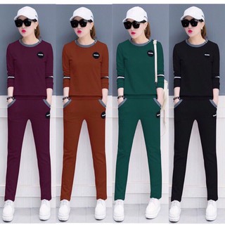 [ Lẻ Size Sale Lỗ ] Bộ Quần Áo thể Thao Dài Tay Logo Tròn Siêu Đep, Set Quần Áo Thu Đông Chất Da Cá Loại 1