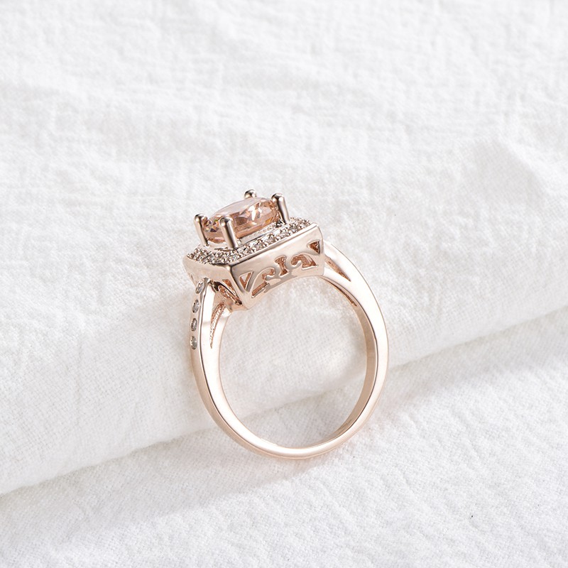 Aifei Jewellery Women Ring Mosaic Diamond 925 Sterling Silver 18K Rose Gold Plating R341