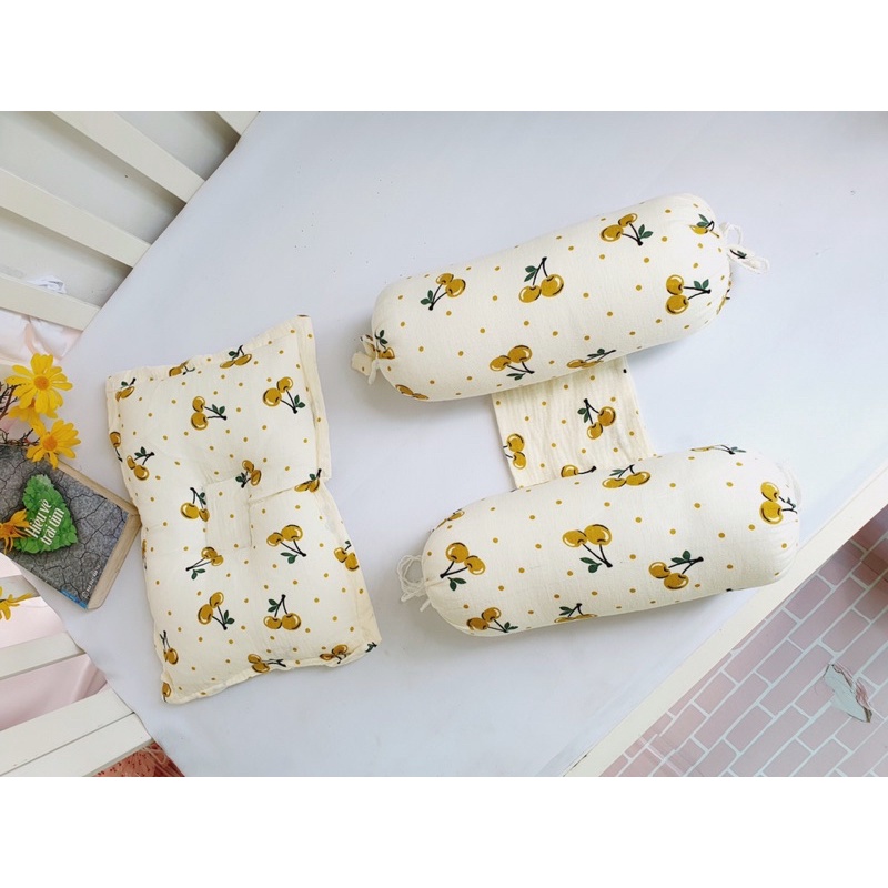 bộ gối chặn musilin ( ruột lông vũ nhân tạo ) hàng cao cấp